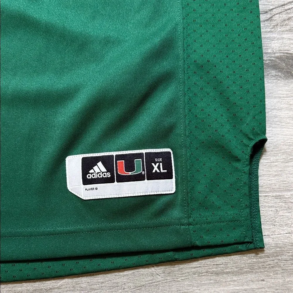 adidas Stitched Green Football Jersey with White Number ONE 1 and Orange Trim XL